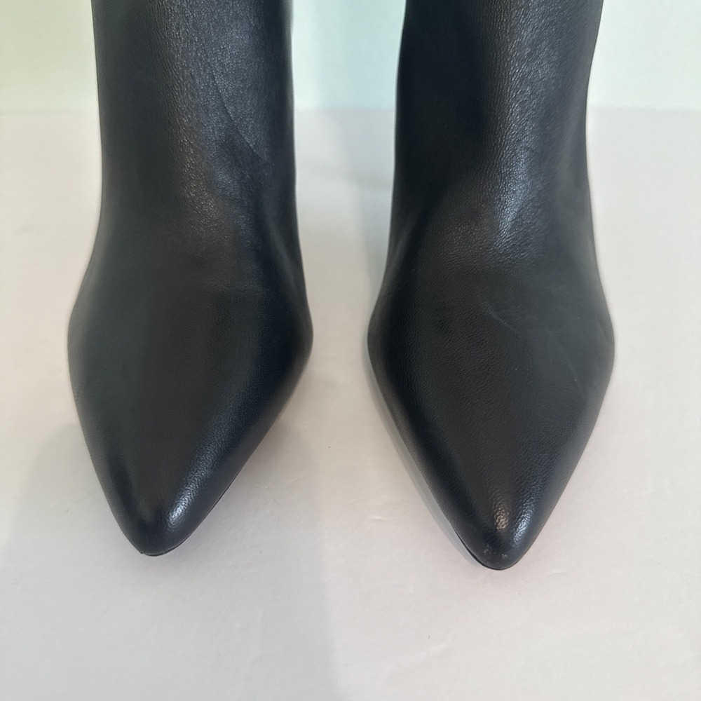 Vince Camuto Black Leather Heeled Boots  Slouchy Stiletto Heel‎ Womens 8 - Picture 3 of 7